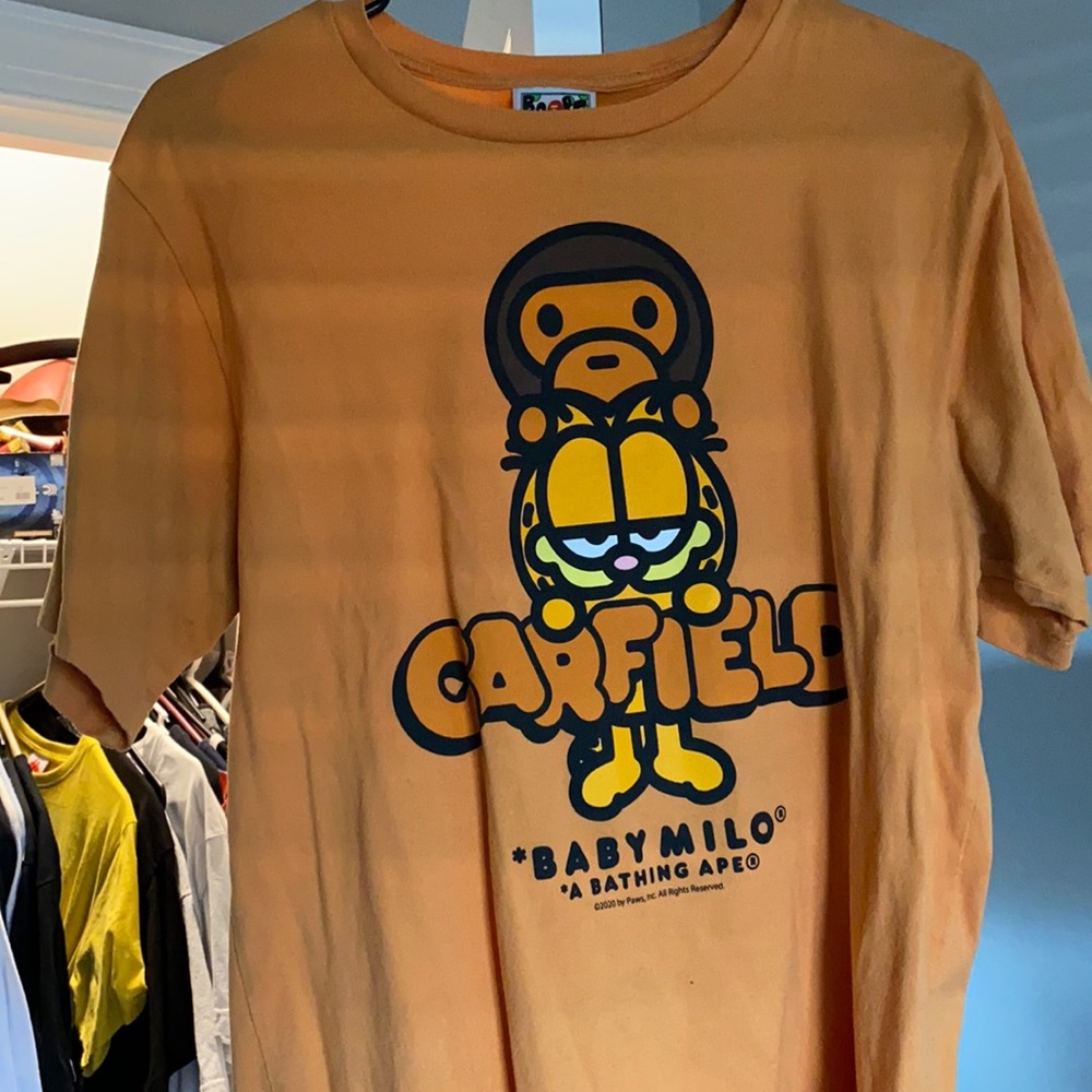 Authentic baby milo x Garfield bape tee